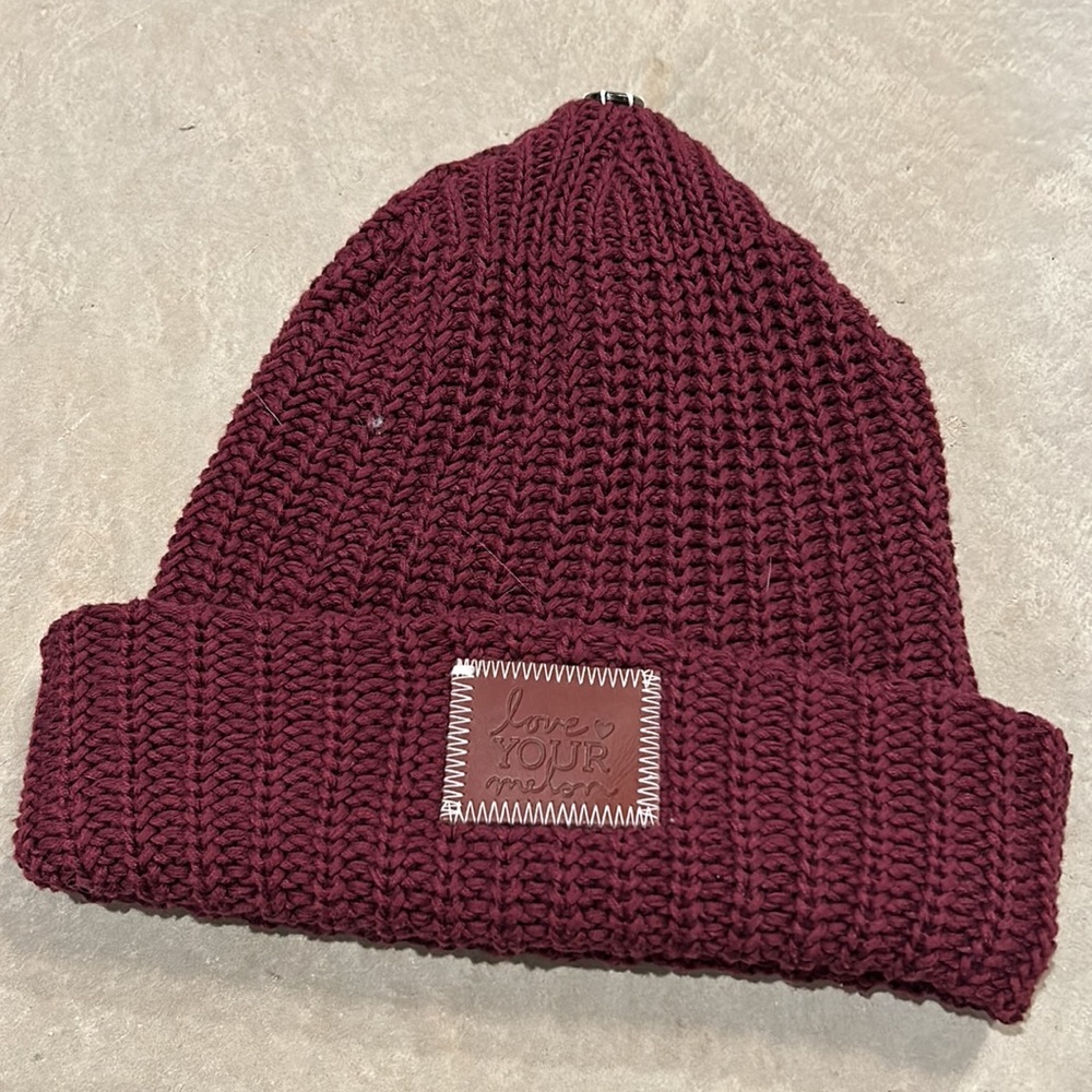 Love Your Melon Maroon knitted beanie